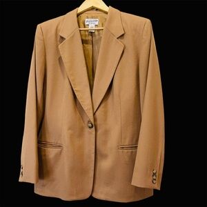 Gorgeous Pendleton Vintage 100% Virgin Wool Blazer Camel Jacket Women's 14